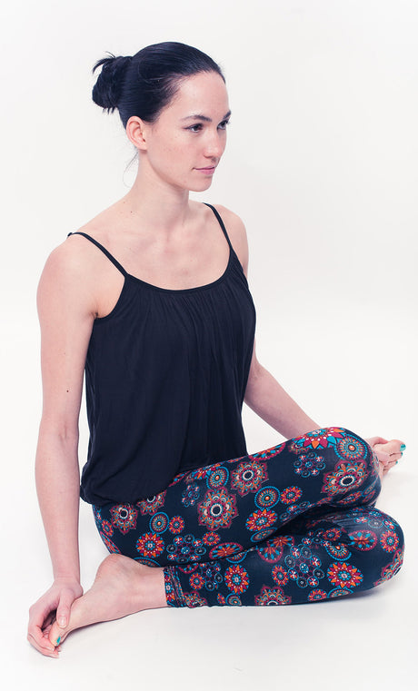 Organic Mandala Leggings - black/print