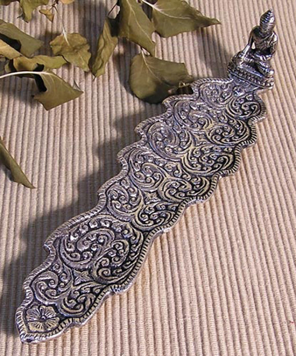 Räucherstäbchenhalter aus Weißmetall - Buddha