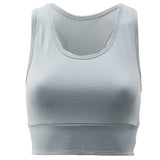 Serenity Organic Crop Top With Support - blue