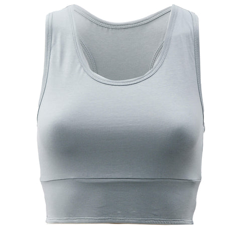 Serenity Organic Crop Top With Support - blue