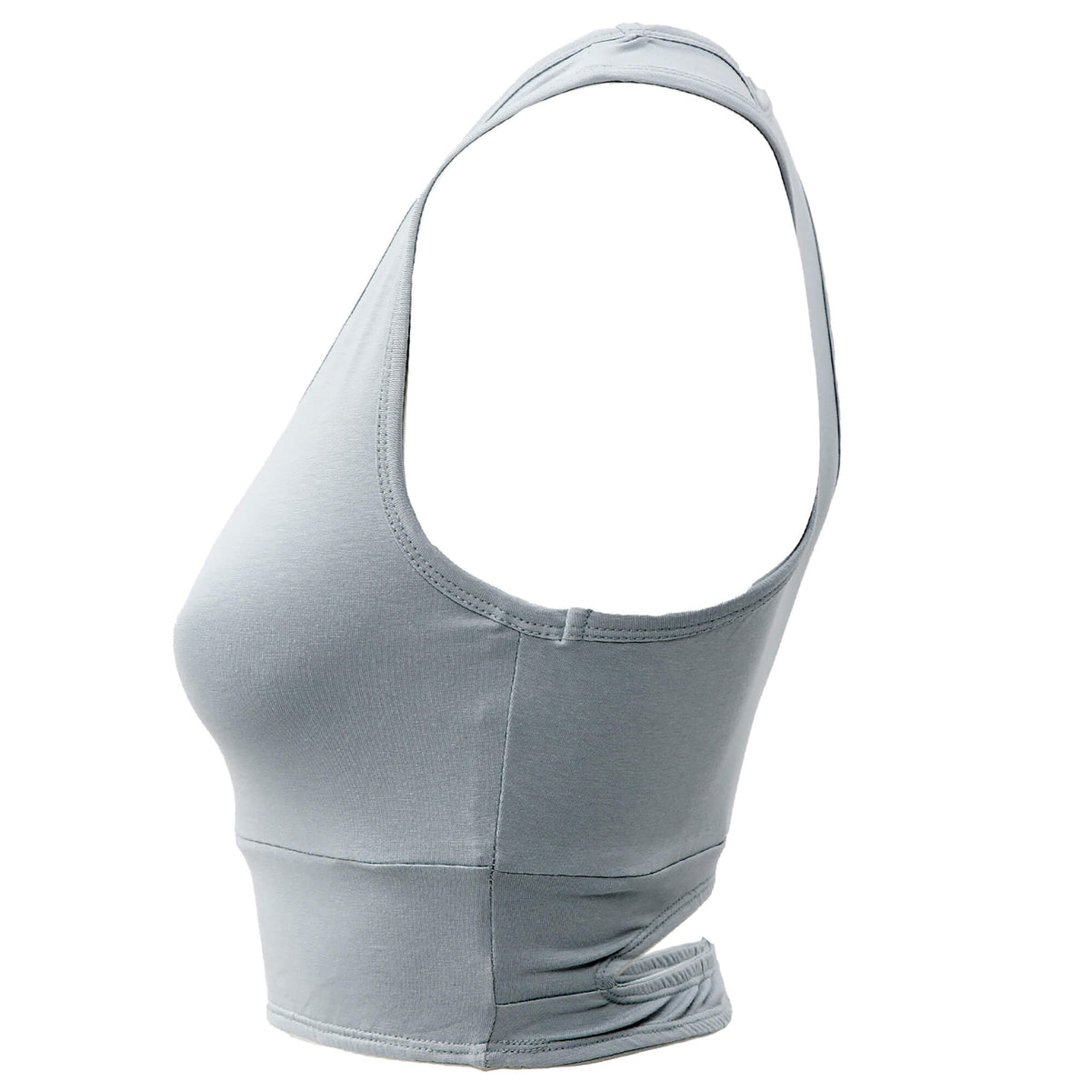 Serenity Organic Crop Top With Support - blue
