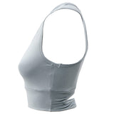 Serenity Organic Crop Top With Support - blue