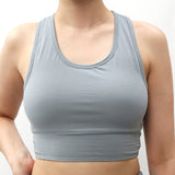 Serenity Organic Crop Top With Support - blue