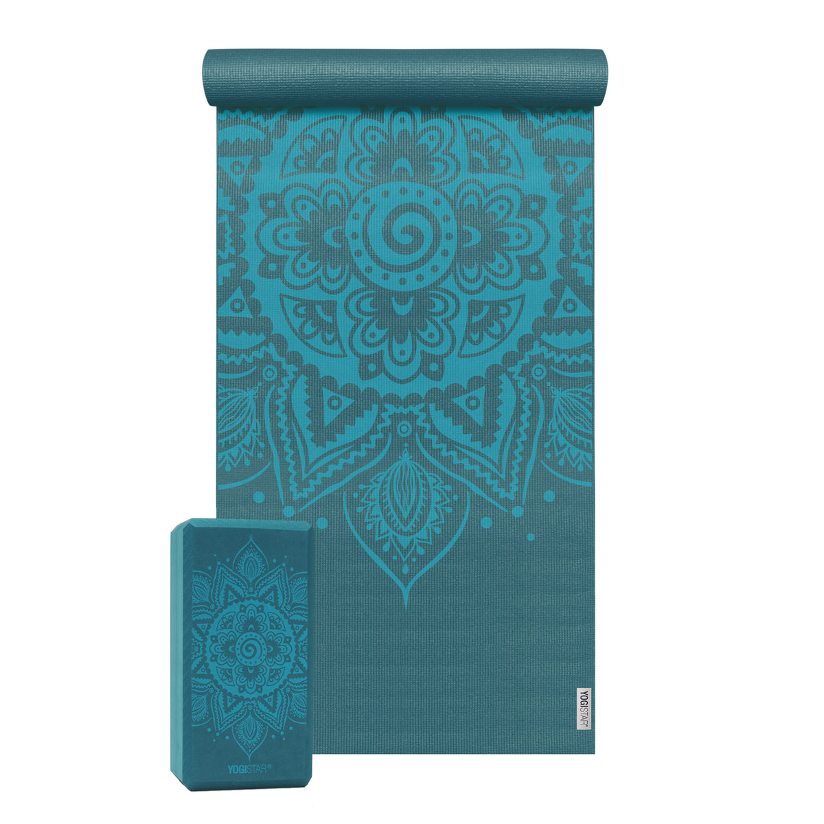 Yoga-Set Starter Edition - spiral mandala (Yogamatte + 1 Yogablock)