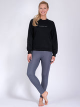 Sweater Bella - Black mit Love Peace Yoga