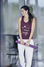 Yoga-Racerback-Top „listen to...“ - berry/copper