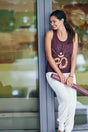 Yoga-Racerback-Top „OM sunray“ - berry/copper