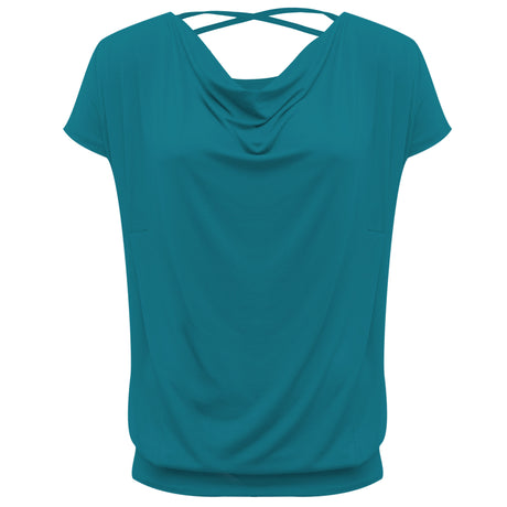 Yoga-Shirt flowing batwing "ala" – petrol