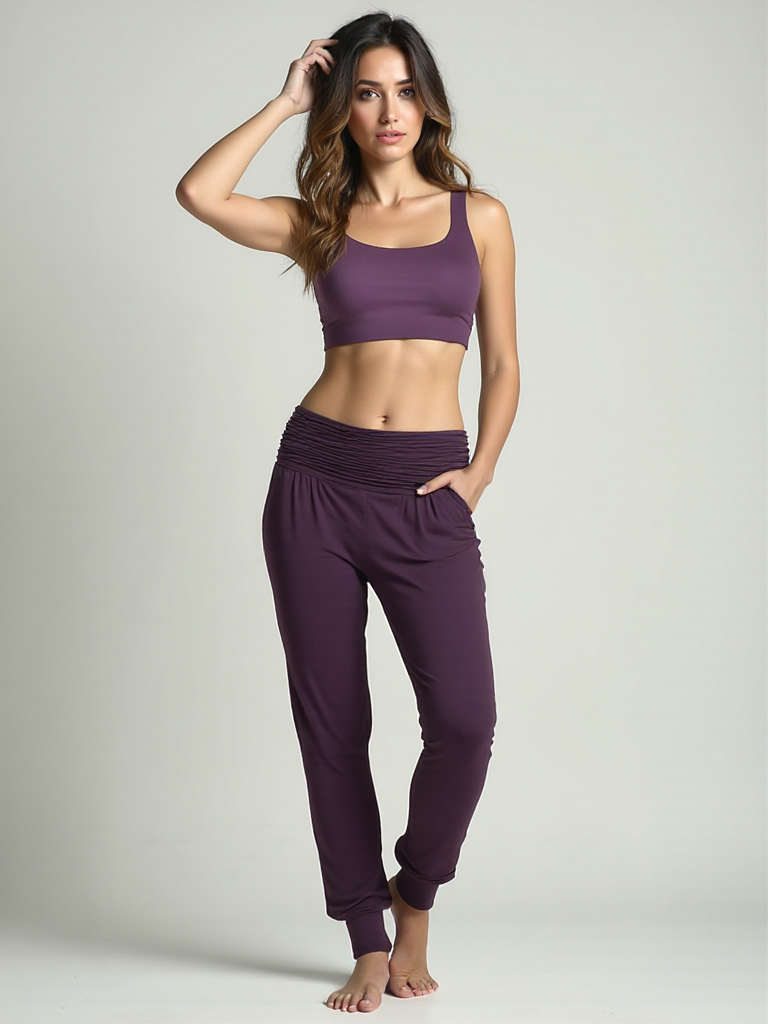 Yoga-Harempants "ala" - elderberry