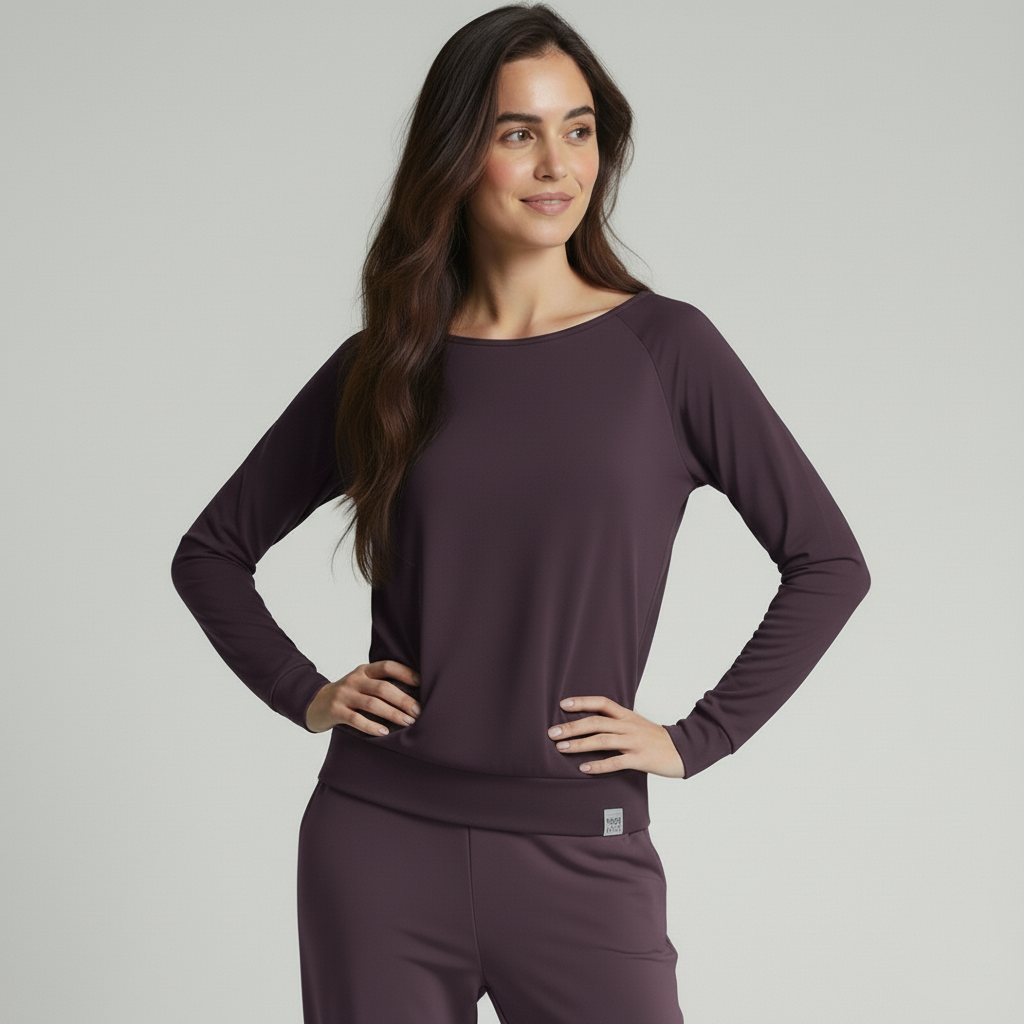 Yoga-Longsleeve "ala" - elderberry
