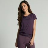 Yoga-Shirt flowing batwing "ala" – elderberry
