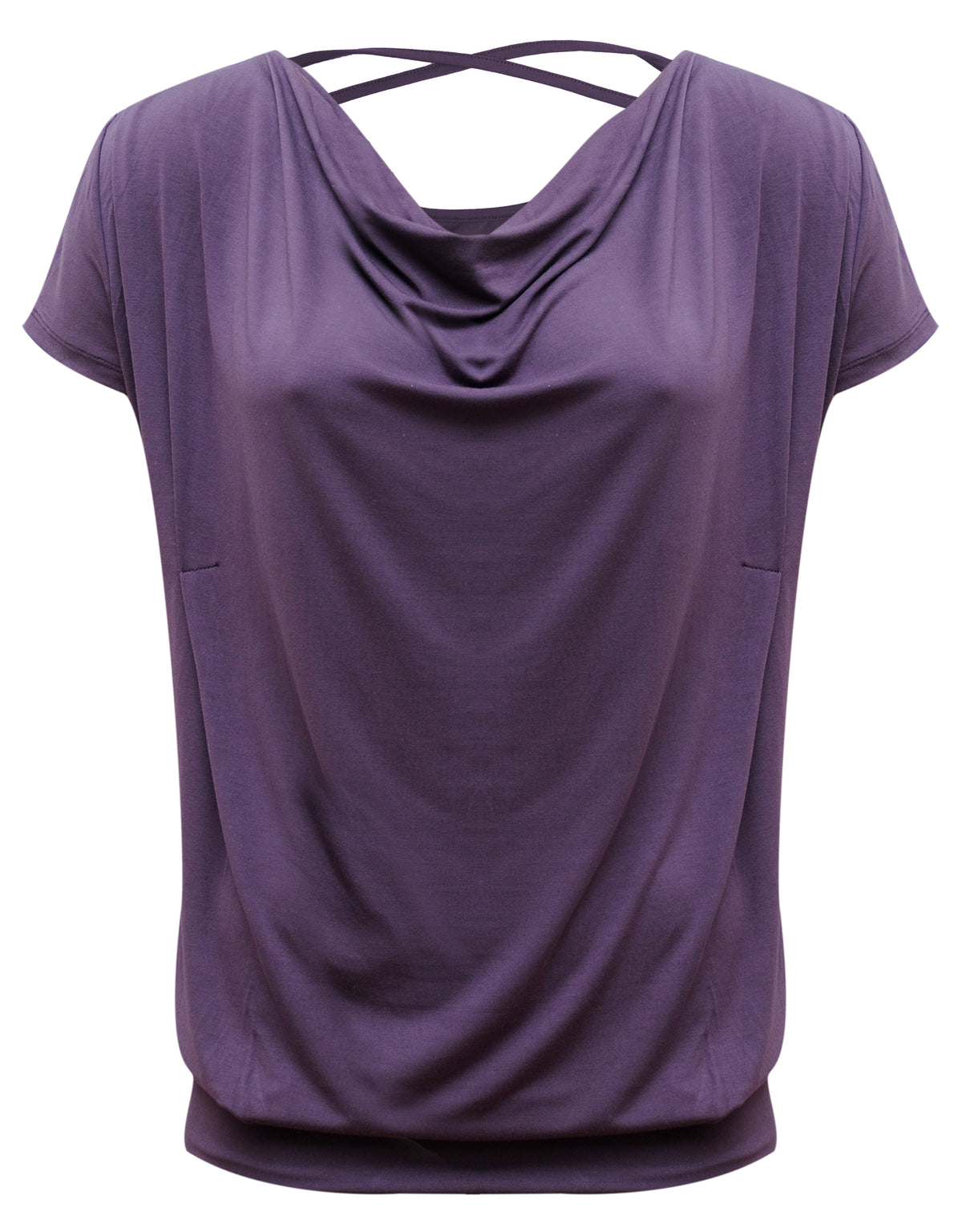 Yoga-Shirt flowing batwing "ala" – elderberry