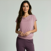Yoga-Shirt flowing batwing "ala" - rose