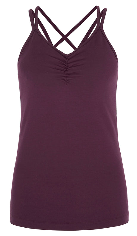 Yoga-Top "conquer cami"- berry