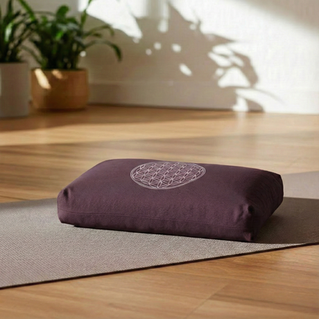 Yogakissen - klein - Blume des Lebens - mit Kapok-Füllung