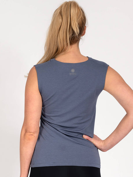 Yoga Top Eva - Blue Grey, aus Naturmaterial