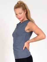 Yoga Top Eva - Blue Grey, aus Naturmaterial