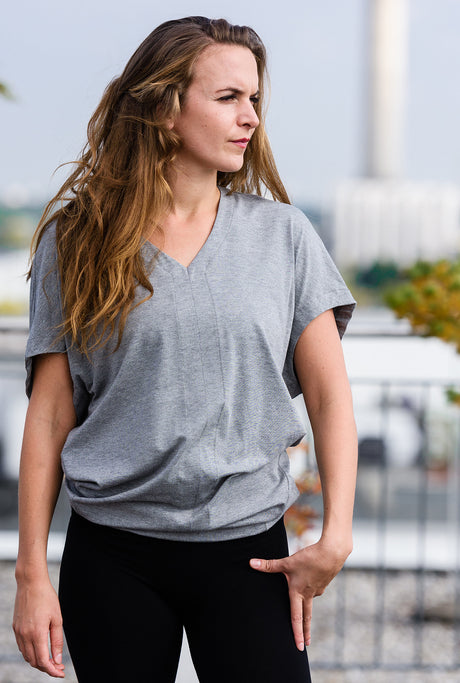 Yoga-T-Shirt "Freedom" - pale grey marl